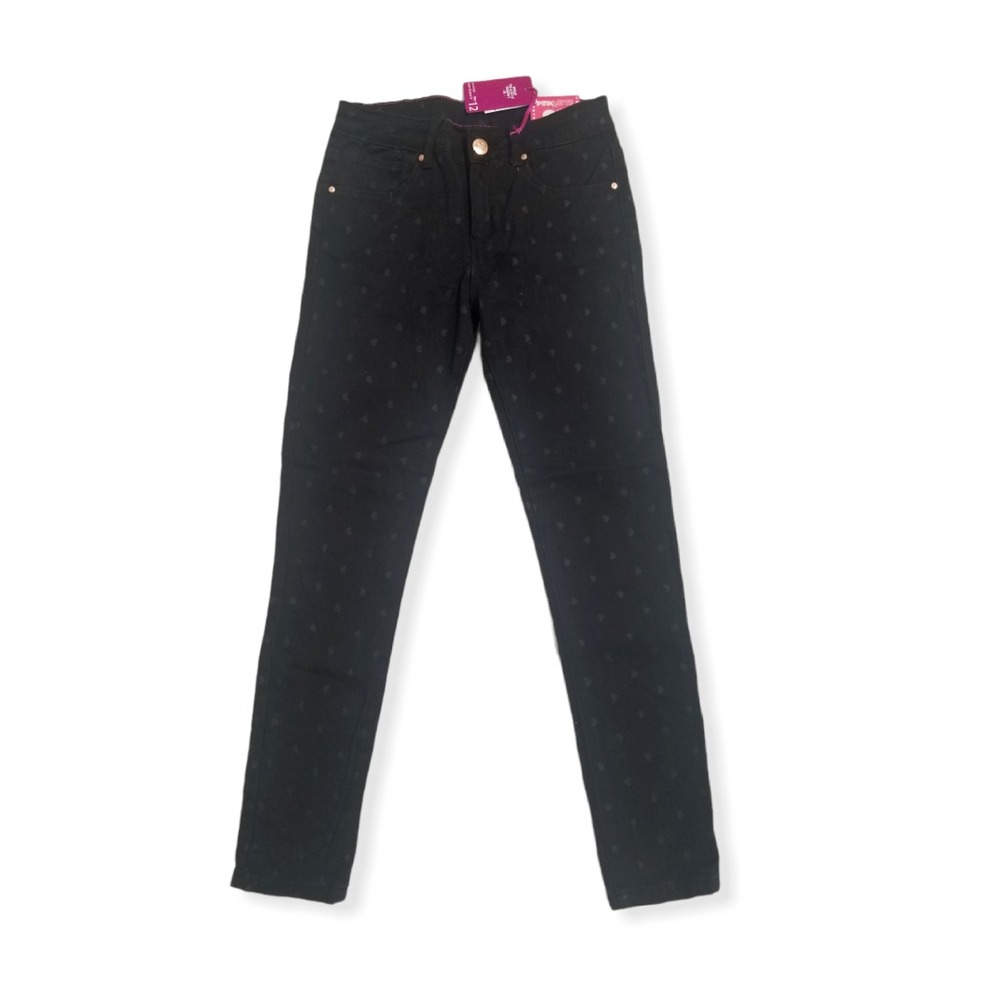 Kids Jeans Pink Latte Kid's heart print jeans black color Size 12